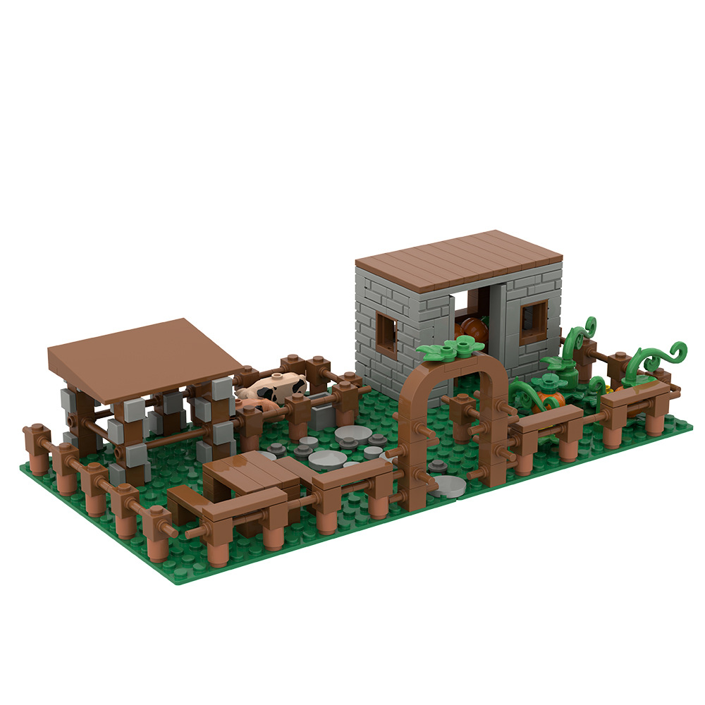 批发代发兼容乐高拼装积木小颗粒儿童益智拼插玩具跨境农场种植地