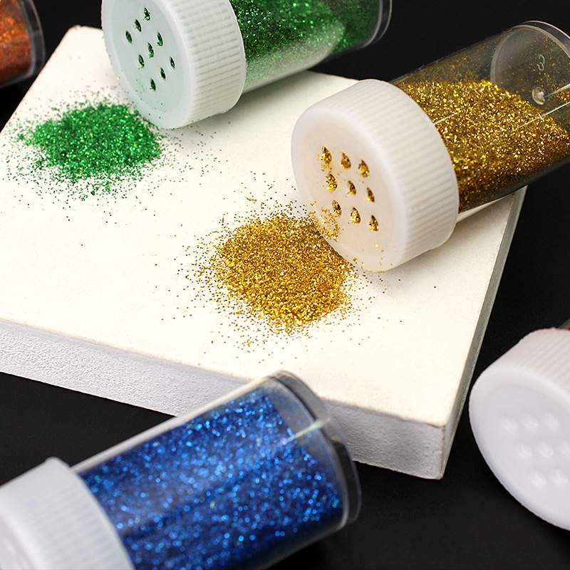 Factory Direct Supply Manicure Glitter Powder Laser Diy Flash Powder 20G Bottle Shimmering Powder Sequins Bottle Gold Powder