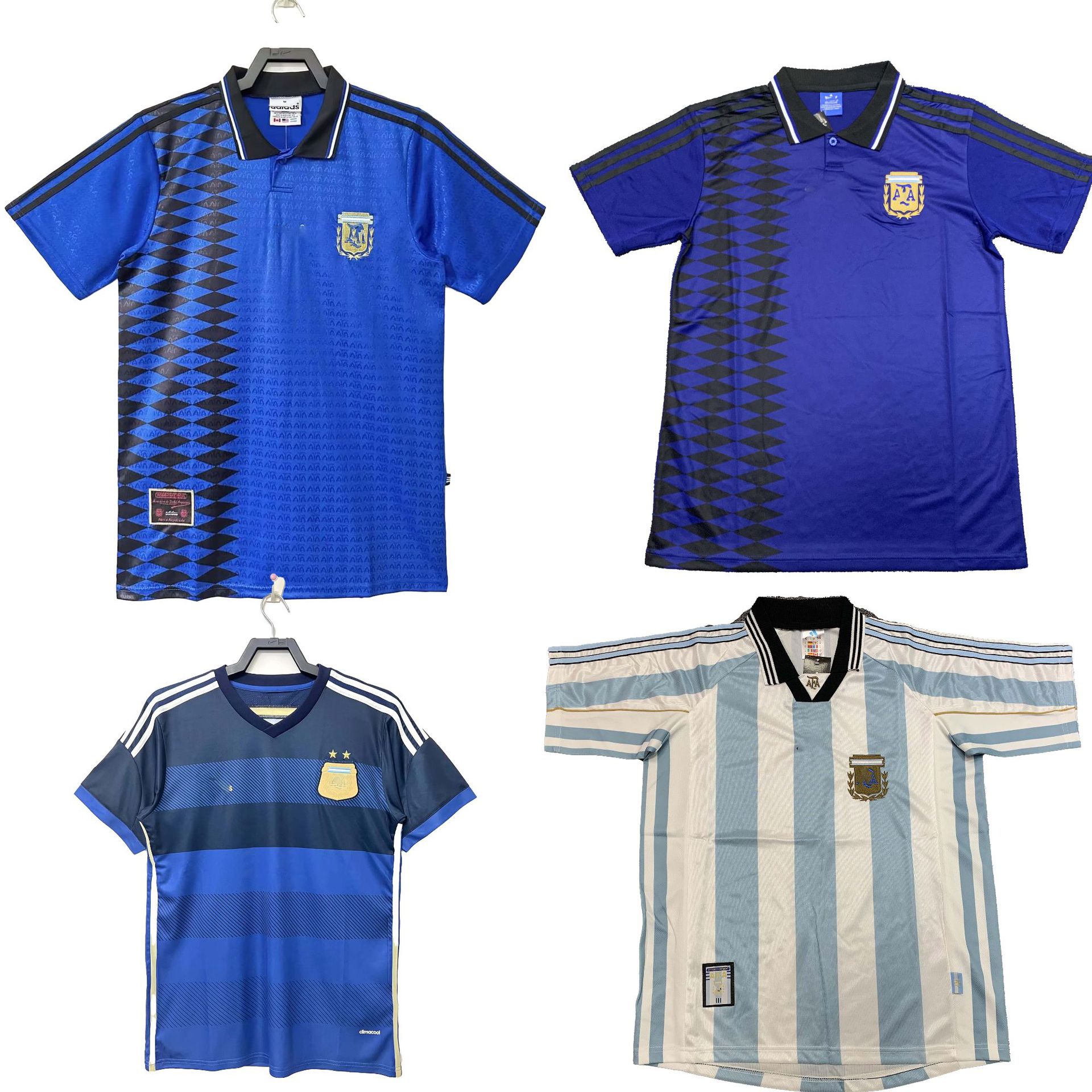 1494世界杯1998阿根廷主客场复古球衣10号马拉多纳经典短袖足球服