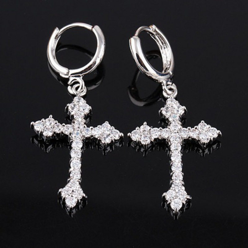欧美跨境十字架耳环耳饰轻奢小众高级感耳坠耳钉配饰义乌饰品批发