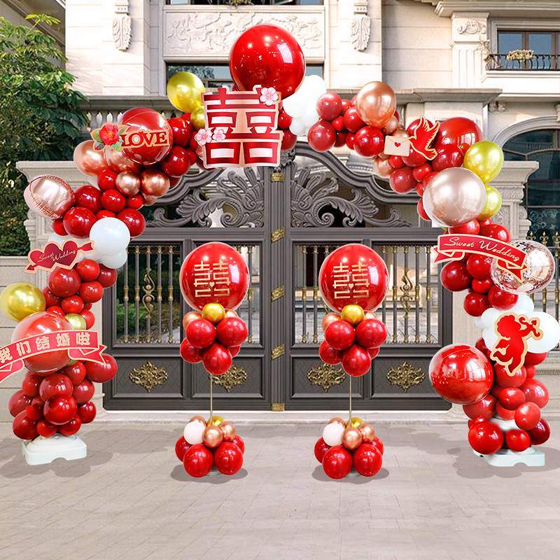 气球拱门婚庆结婚门口布置新款室外婚礼现场酒店装饰用支架农村架