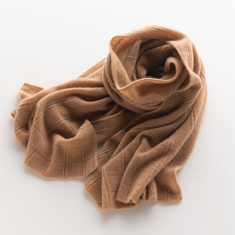 cashmere100%山羊绒针织纯色围巾男女通用秋冬季披肩百搭两用围脖