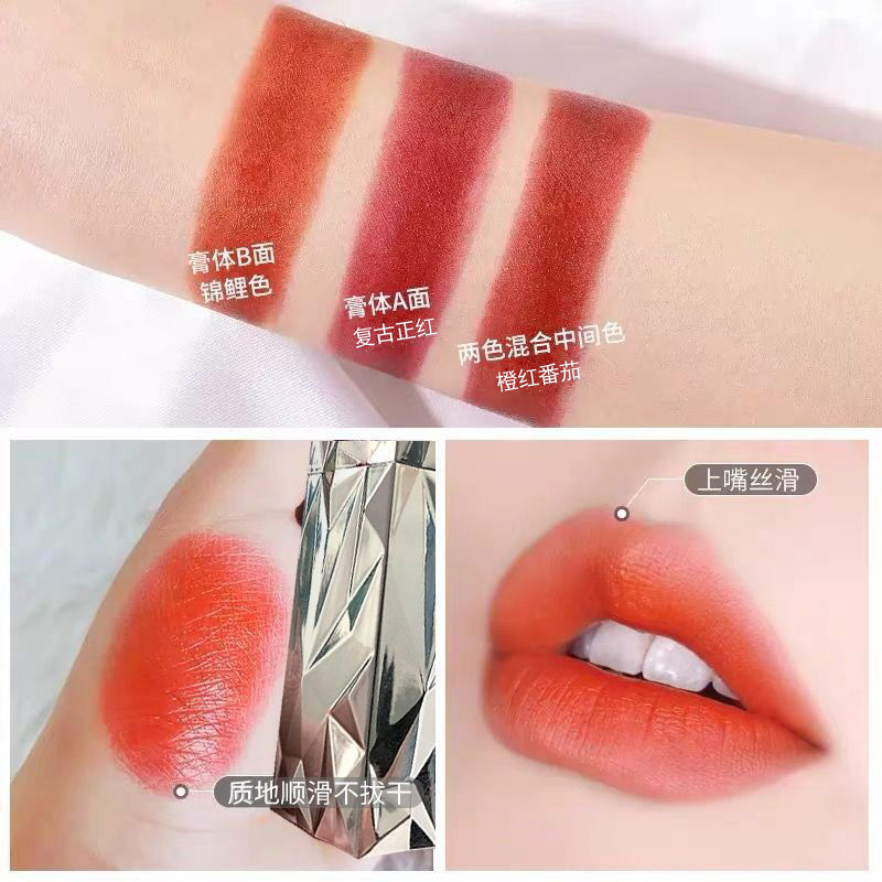 Tiktok's Same Three-Color Lipstick Is Not Easy to Fade No Stain on Cup Non-Decolorizing Makeup Moisturizing and Nourishing Waterproof Student White