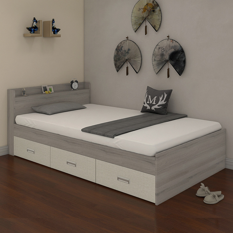 一米单人床成人抽屉式收纳榻榻米床小户型储物床现代简约一米二床