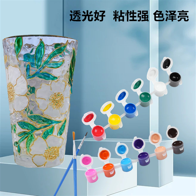 Glass Painting Glass Paint Hand-Painted DIY Waterproof Painted Baking-Free Translucent Creative Decoration Paints Wholesale