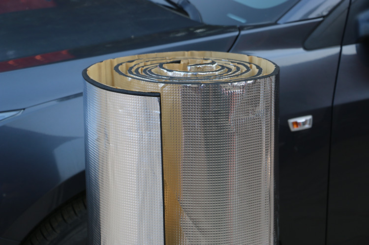 汽车隔音棉自粘发动机引擎盖车门隔音隔热棉压花纯铝板全车隔音棉