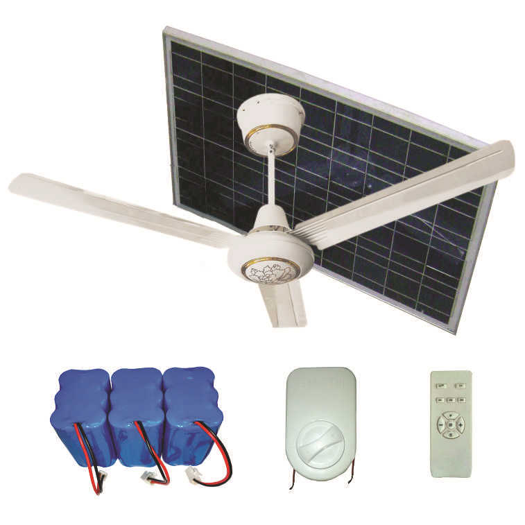 12v&220v 内置锂电池 太阳能 交直流两用 宽电压 56寸 充电吊扇