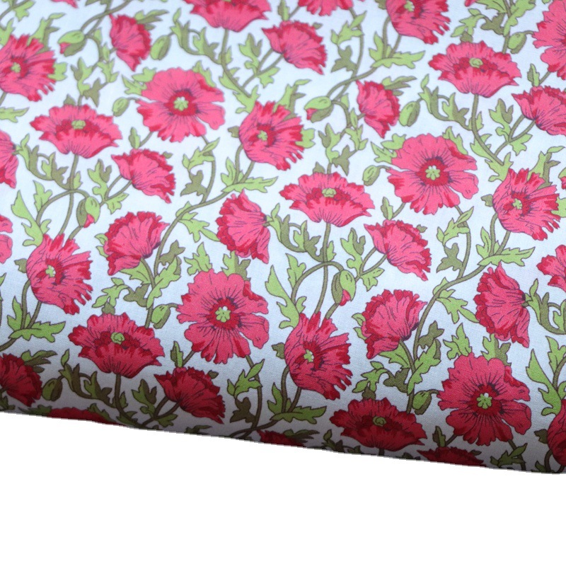 红藤花 粉色碎花80支liberty高支全棉布料面料数码印花女儿童服装