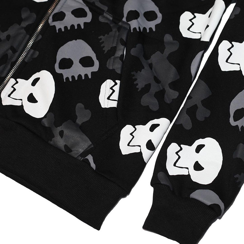 Goth Mall Y2k Sweatshirt | Harajuku Skull Printed | Long Sleeve Zipper Cardigan Hoodie | Emo Alternative Clothing Goth Mall Y2k Sweatshirt | Harajuku Skull Printed | Long Sleeve Zipper Cardigan Hoodie | Emo Alternative Clothing