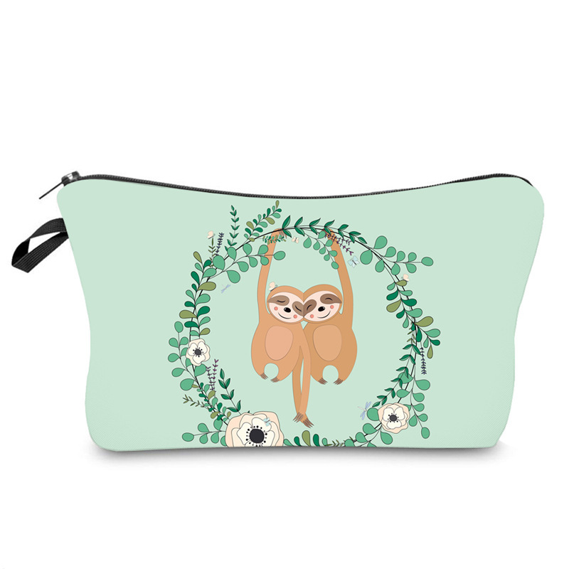 Cross-Border New Arrival European and American Sloth Printing Cosmetic Bag Amazon Clutch Women's Multifunctional Travel Storage Bag