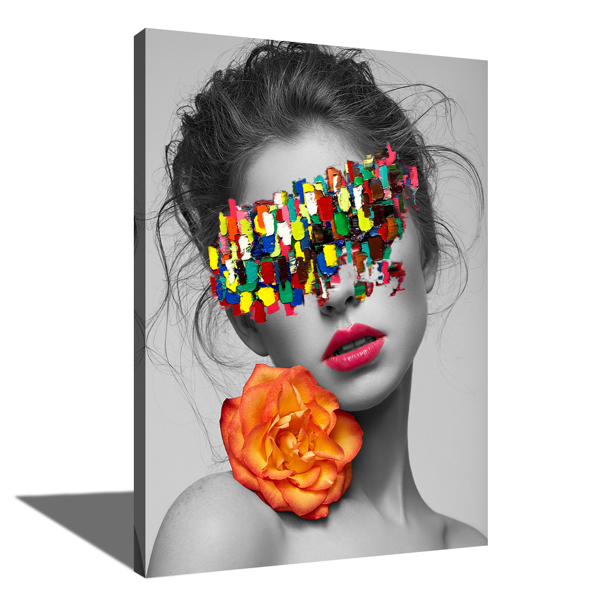 人物美女肖像无框帆布画