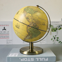 纯英文仿古地球仪学生教学用高清3d立体办公室摆件欧美跨境地球仪