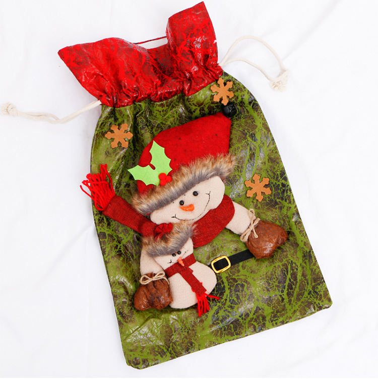 新款大号立体麻布圣诞礼物袋 圣诞节老人背袋 圣诞老人造型礼物袋