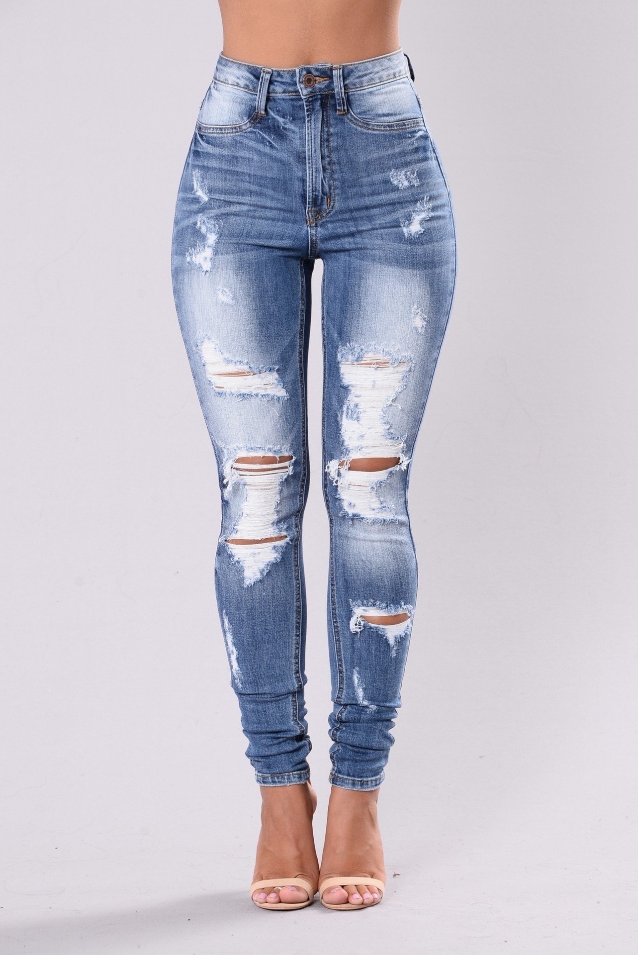   European and American Oversized Jeans Women's Foreign Trade Oversized Jeans Custom Ripped Jeans Women's Skinny Trousers Pencil Pants