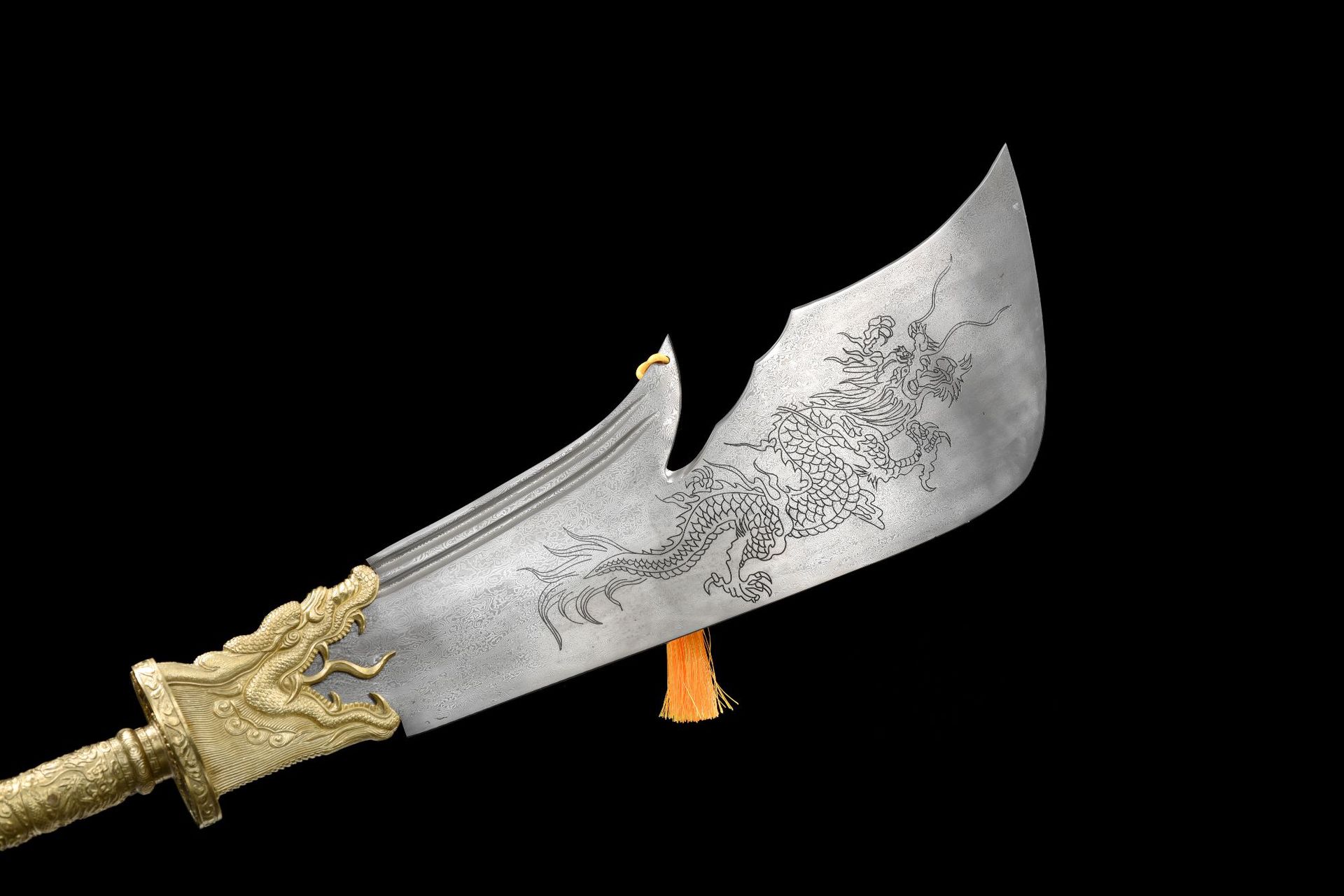 龙泉市刀剑花纹钢青龙偃月刀十八般兵器关公长刀工艺品摆件未开刃