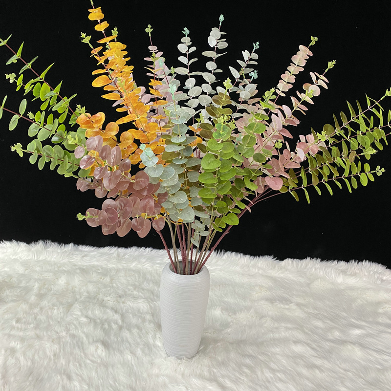 3D Printing 3 Fork 5 Fork Zamioculcas Leaves Simulation Plant Eucalyptus Home Indoor Decorative Greenery Flower Arrangement Ornaments