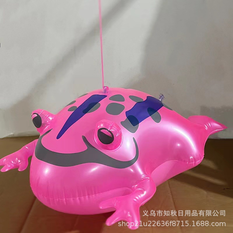 Tiktok Inflatable Luminous Pig Head Stick Frog Balloon Pink Pig Street Stall Fliggy Compressable Musical Toy Wholesale