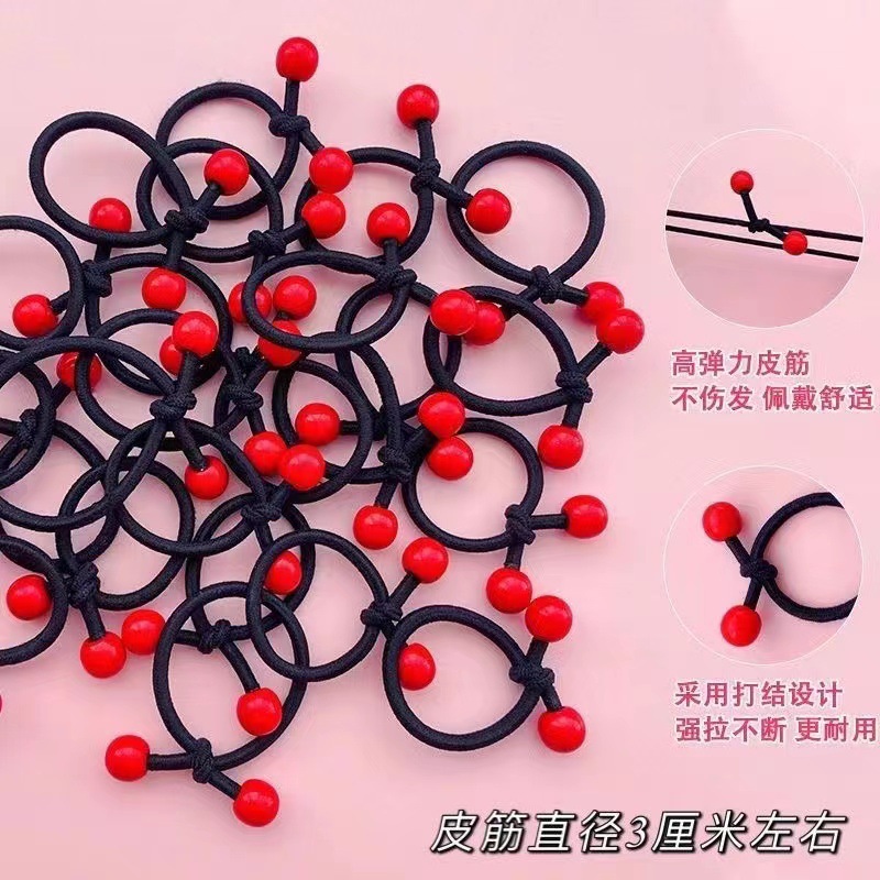 Korean Children's Hair Rope Red Bean Hair Rope DIY Elastic String Rubber Band Hair Band Girls Headdress Baby Simple Hair Accessories
