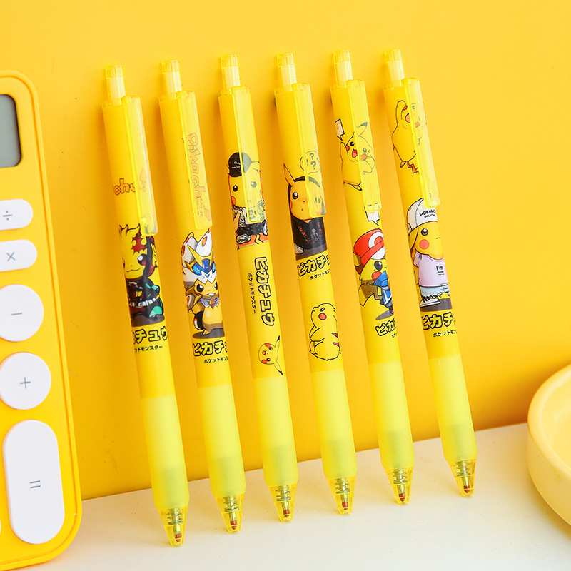 Cartoon Pikachu Press Gel Pen Creative Pet Elf Student Press Ball Pen Student Studying Stationery Supplies