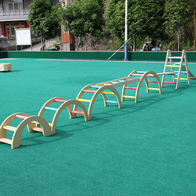 户外安吉游戏玩具幼儿园彩虹拱桥彩虹梯体能感统训练套装儿童弧形