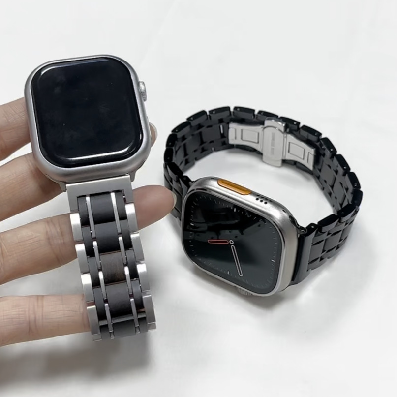 适用苹果apple watch 8 ultra铝间木表带智能手表表带-阿里巴巴