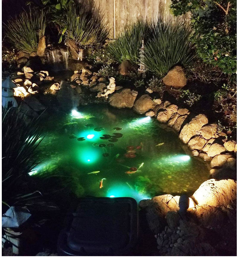 太阳能水下led鱼池灯水底灯景观灯七彩灯防水水景灯喷泉户外射灯