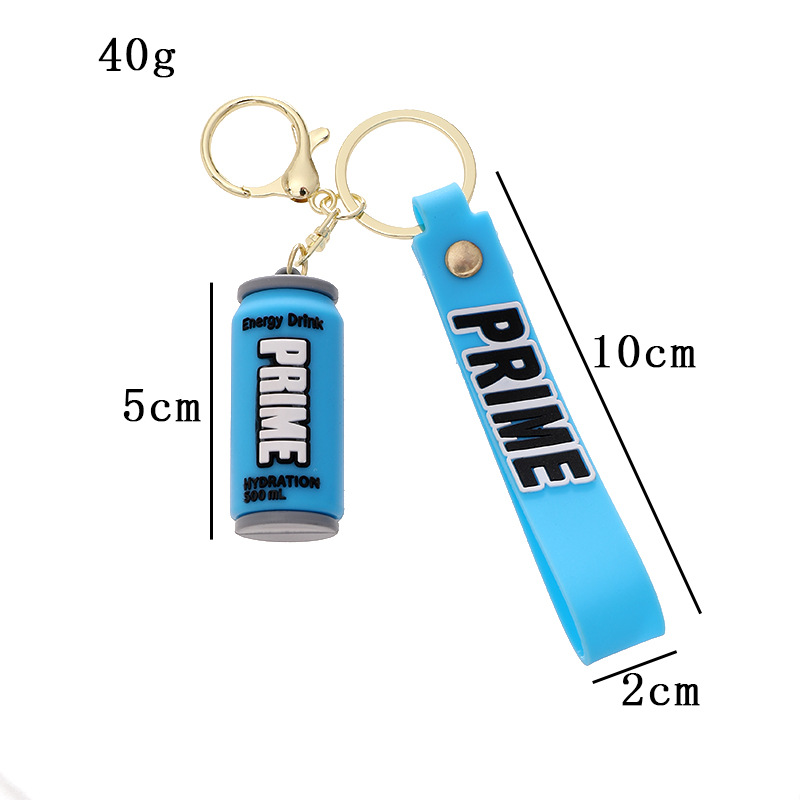 Creative Primedrink Beverage Bottle Keychain Pendant Silicone Bottle-Shaped Couple Bags Car Pendant Small Gift