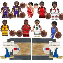 跨境批发MOC篮球架篮球底板足球底板篮球明星积木人仔玩具配件