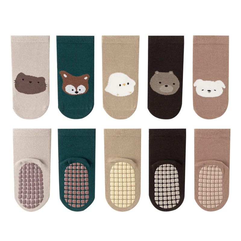 Baby Floor Socks Spring and Autumn Cotton Early Education Indoor Cool Insulation Toddler Socks Autumn and Winter Mid-Calf Trampoline Socks Soft Rubber Non-Slip Socks