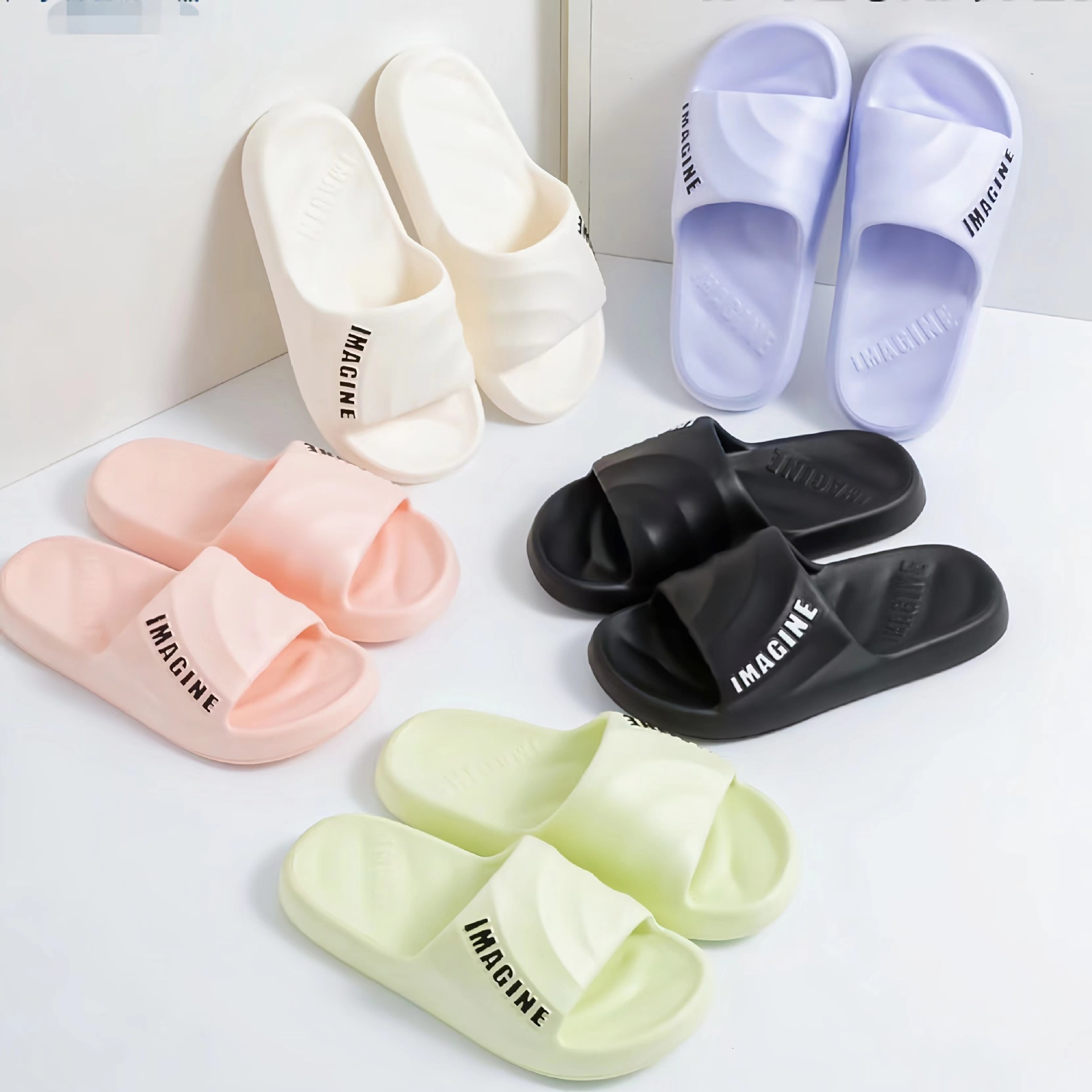 eva拖鞋女外穿 厚底软底女凉拖 简约室内家居夏款浴室洗澡踩屎感-阿里