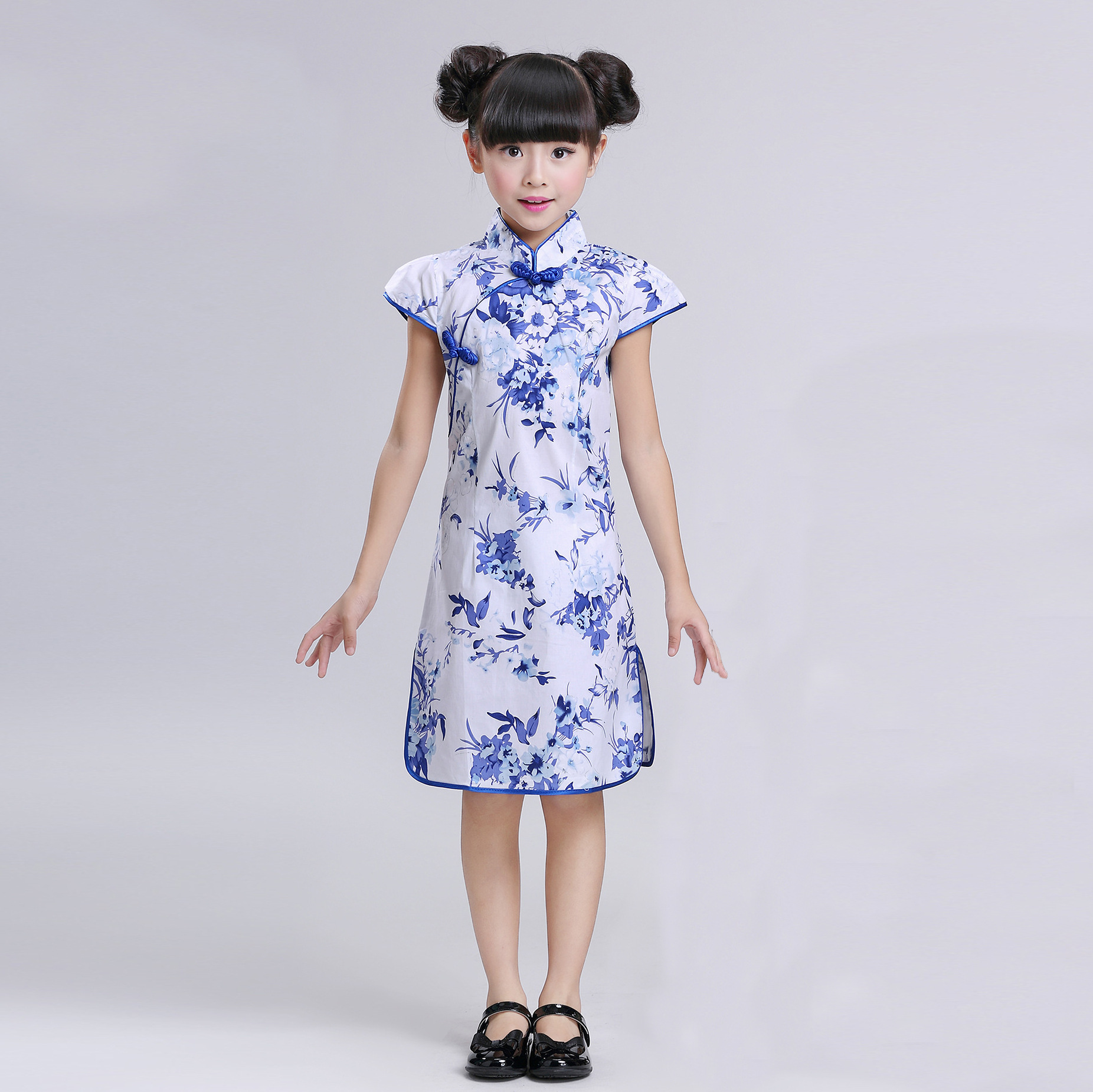 儿童民族风旗袍 六一儿童节日表演服女童公主裙大童夏季旗袍