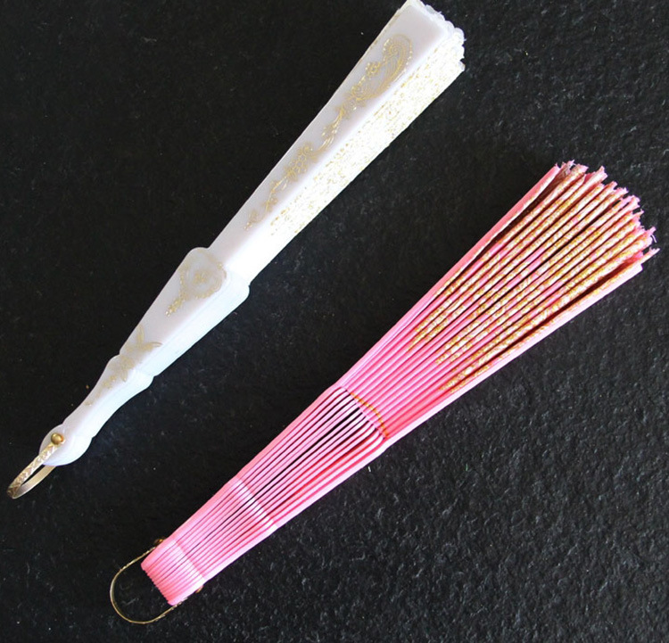 蕾丝花边演出塑料扇子易开合扇广场舞咏春舞蹈扇女士折扇买三送