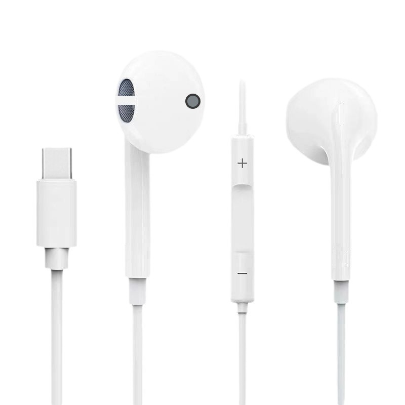 Type-c in-Ear Bluetooth Apple 15 Headset Wired for Android round Hole Wire-Controlled Iphone Flat Head Headset