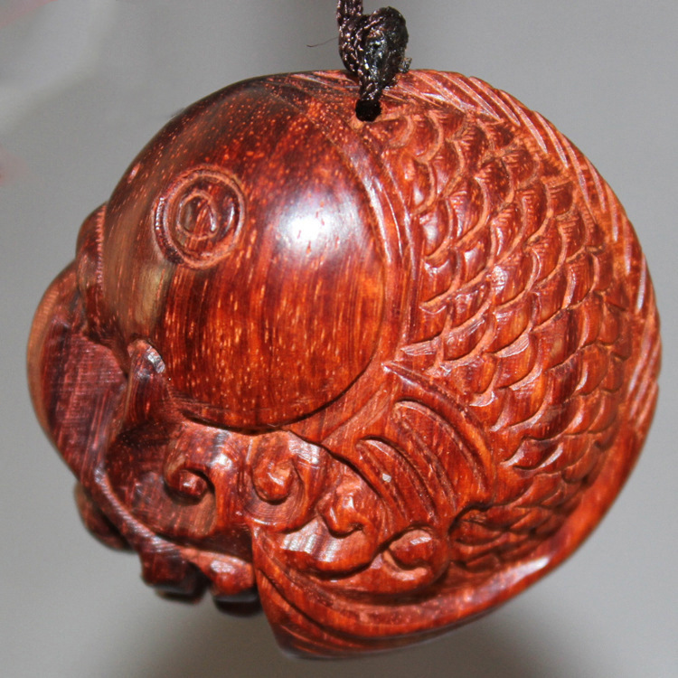 印度小叶紫檀鱼戏水手把件 小叶紫檀摆件 文玩摆件-阿里巴巴