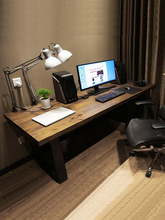 实木电脑桌书桌台式原木桌子办公桌双人小型 实木款客厅木质