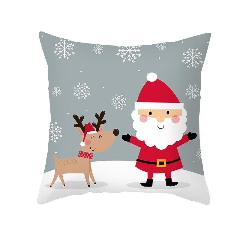 [Clothes] New Christmas Elk Pillow Sofa Cushion Cover Throw Pillowcase Office Bed Head Dormitory Waist Pillow