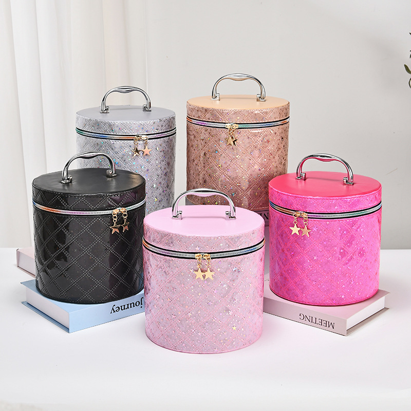 cosmetic bag large capacity high-grade sense with mirror easy to carry one batch ins style good-looking travel portable
