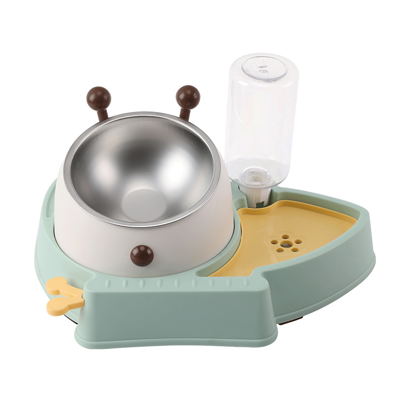 Cute Three-in-One Butterfly Flying Stainless Steel Pet Bowl Cat Bowl Dog Bowl Neck Protection Feeder Dual-Purpose Automatic Drinking Water