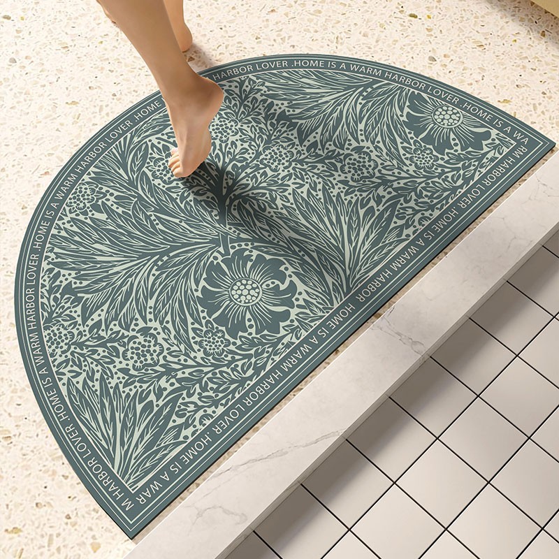 Bathroom Entrance Diatom Ooze Floor Mat Semicircle Non-Slip Quick-Drying Floor Mat Toilet Door Absorbent Household Carpet