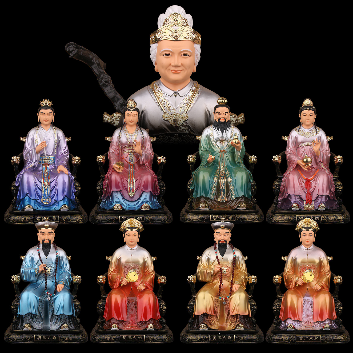 东北四大家族胡三太爷胡三太奶像黄三太爷太奶神像树脂黑老太摆件