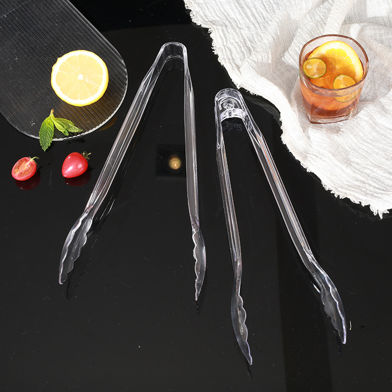 PC Thickened Acrylic Food Clip Plastic Bread Tong Buffet Restaurant Spicy Hot Dessert Cake Tong Wholesale Meal Clip