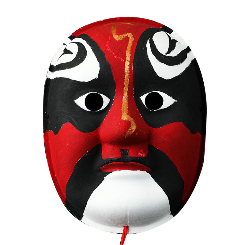 diy制作京剧脸谱空白女白色涂色大马勺 幼儿园儿童手绘画纸浆面具