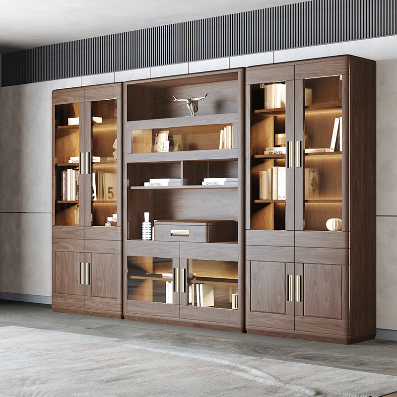 现代整体书柜