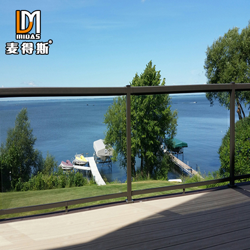 源头工厂 铝合金楼梯扶手 阳台玻璃栏杆简约围栏 led灯带护栏欧式