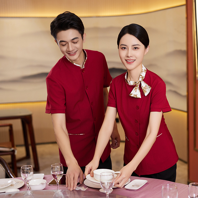 龙丽儿酒店餐厅服务员工作服餐饮短袖中餐火锅饭店传菜工装夏装女