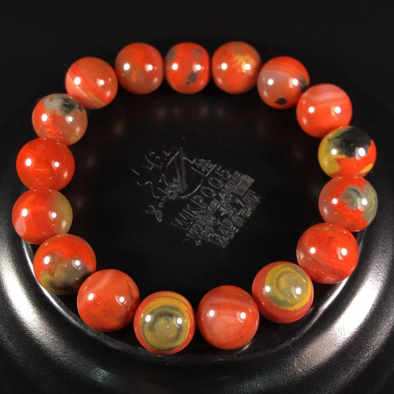 天然南红包浆大山包蓝皮绿皮双料包浆手串莫兰迪手链直播货源批发