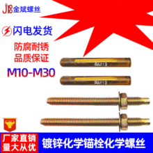 碳钢 镀锌化学锚栓化学螺丝 药水化学膨胀螺栓定型锚固M10M12-M30