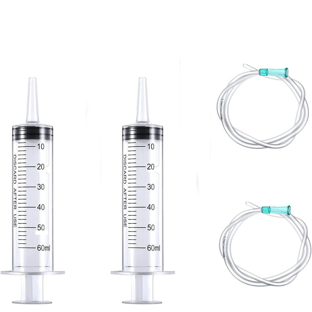 跨境2支60 ml注射器小动物喂食工具30cm导管2根 针筒一套