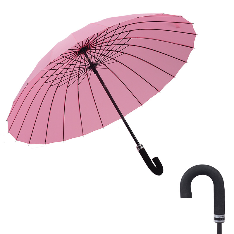 Sunny Umbrella Super Large Reinforced Wind-Resistant and Rainproof Straight Umbrella Factory Creative 24 Bones Blooming in Water Long Handle Umbrella