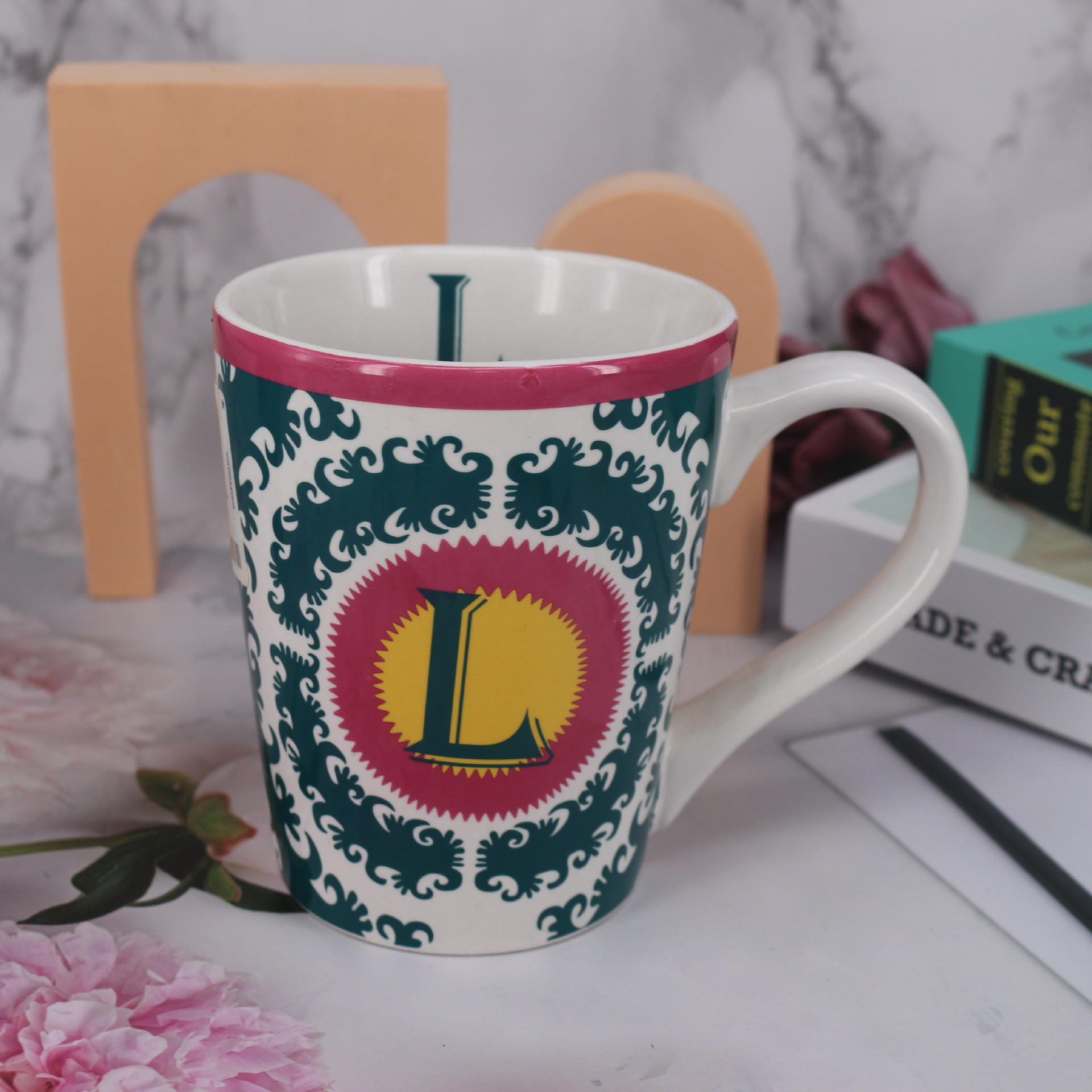 大容量26英文字母出口陶瓷杯创意扑克牌陶瓷杯